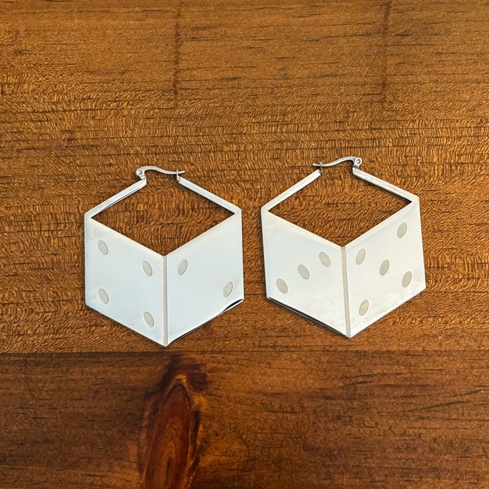 Tunnel Vision Dice Hoop Earrings